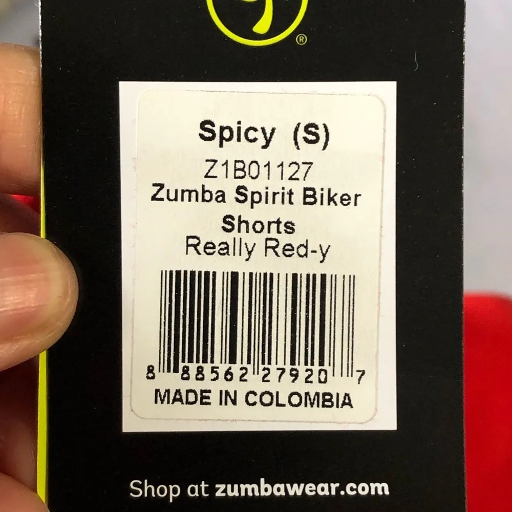 Zumba Fitness Zumba Spirit Biker Shorts Women’s High-Waist Red Bike Shorts Small - Picture 4 of 6